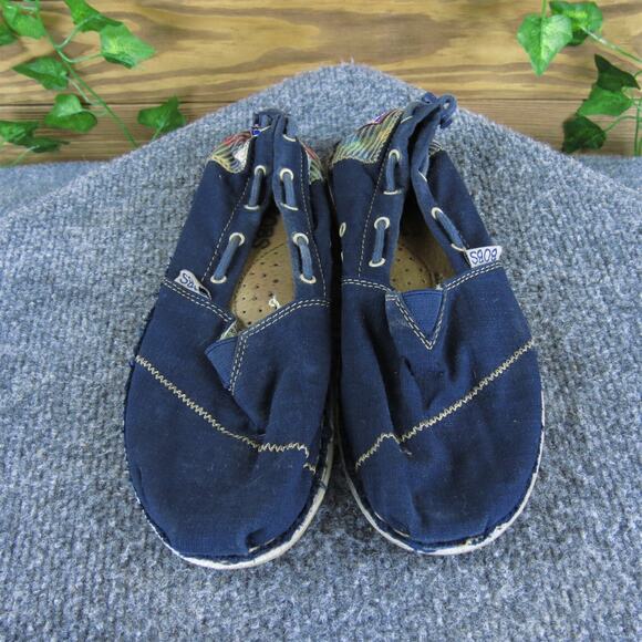 Bobs Women's Flat Blue Fabric Sz 6 Medium Used 2025 - Picture 2 of 6
